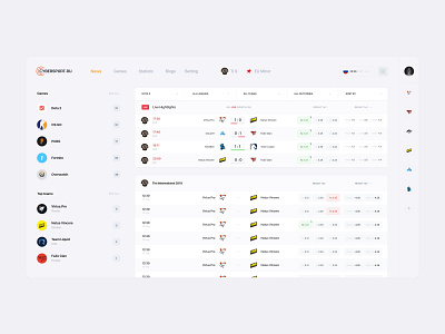 Cybersport portal betting clean csgo cybersoprt design dota2 esport faze flat games leagueoflegends overwatch profile pubg saintpetersburg settings statistic ui ux web