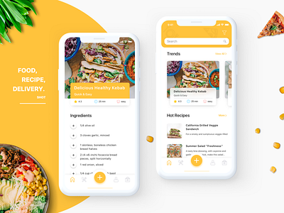 Recipe App Design Concept cooking delicious dish food interface recipe app tasty ui ux yummy