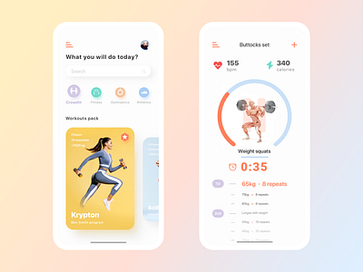 Workout App Concept agency app clean color concept design fitness sports typogaphy ui ux