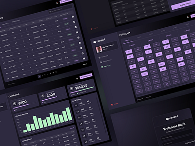 Car Parking Management - Web Application app branding car parking dailyui dark mode dashboard design product design typography ui ui design ux ux design web app