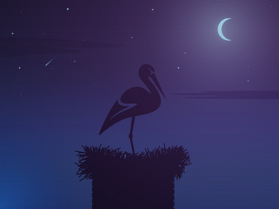 Lonely stork adobe animal bird branding design graphic graphicdesign illustration logo vector