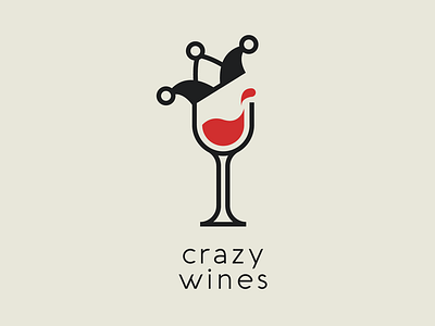 Crazy Wines branding creative design graphic hat illustration logo logodesign logodesiner store vector wine wine glass winery