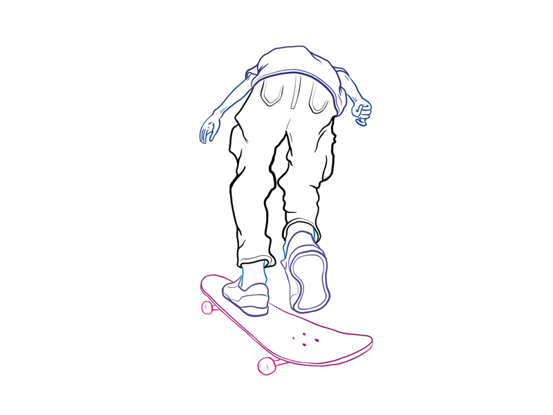 Caballerial Kickflip - Macba animation animation 2d animation art barcelona contemporary draw drawing gif illustration illustrator ipad pro kickflip macba motion motion art outlines photoshop procreate skate skateboard