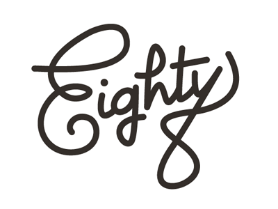 Eighty 8 black and white design illustration lettering script