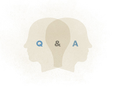 Q & A illustration profile silhouette texture