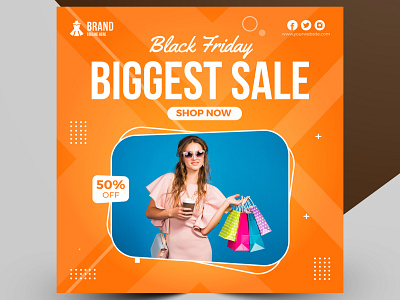 Fashion Sale Banner or Square Flyer For Social Media Post a4 brochure a4 flyer animation banner branding brochure brochure design business corporate brochure design graphic design illustration logo social media ui