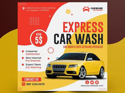 Car Wash Social Media Post a4 brochure a4 flyer branding brochure brochure design business design illustration logo