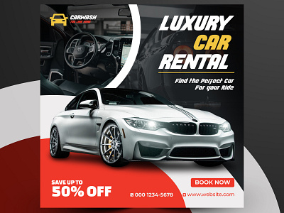 Car Rental Social Media Post a4 brochure a4 flyer brochure brochure design business car design illustration media post social soical media post