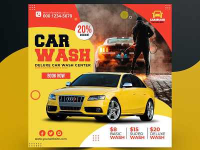 Car Wash Social Media Post a4 brochure a4 flyer brochure brochure design business design illustration media p post social social media