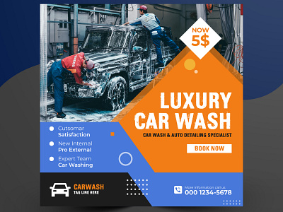 Car Wash Social Media Post a4 brochure a4 flyer branding brochure brochure design business design illustration logo media post social ui