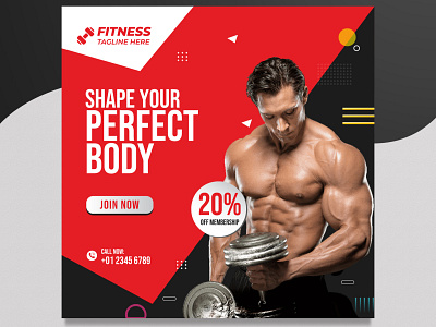 Fitness Social Media Post a4 brochure a4 flyer branding brochure brochure design business design fitness illustration media post social ui