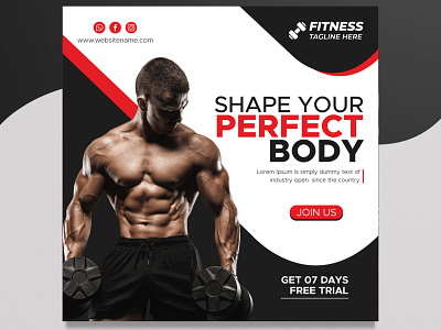 Fitness Social Media Post a4 brochure a4 flyer branding brochure brochure design business design fitness illustration logo media post social ui