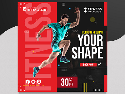 Fitness Social Media Post a4 brochure a4 flyer branding brochure design business design fitness graphic design logo media post social social media post