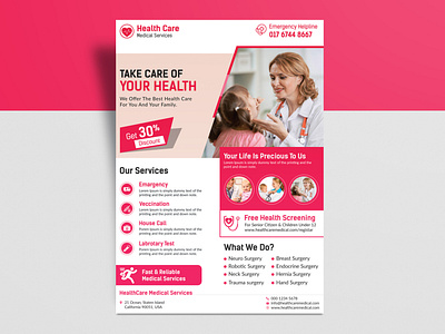 Medical Flyer Template a4 brochure a4 flyer business business flyer clen clinic dentist design doctor emergency flyer health hospital hospital flyer hospitals medical medical flyer typography