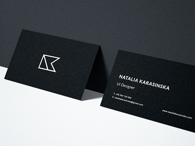 Business Card Natalia Karasinska black and white branding business business card ci corporate identity mark minimal minimalism