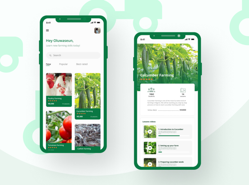 farm learning app by Ojo philip oluwaseun on Dribbble