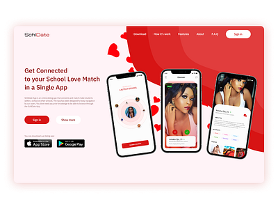 Landing Page of a Dating App dailyui dating dating app design figma figma design nigeria ui ui ux design ux