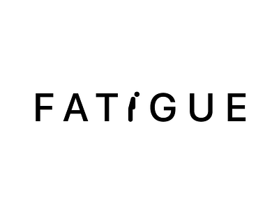 Fatigue wordmark fatigue icon illustration logo stickman tired typography