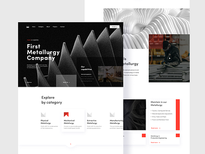 Metallurgy Company Website business clean company landing metallurgy minimal website
