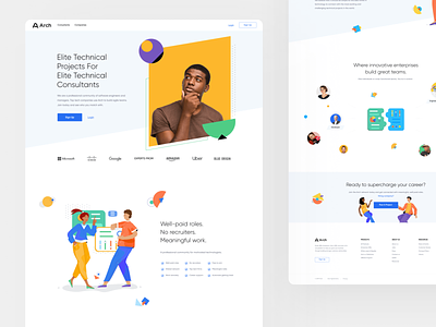 Arch community afterglow clean community illustration illustrations landing logo minimal mobile people projects techinal ui ux website
