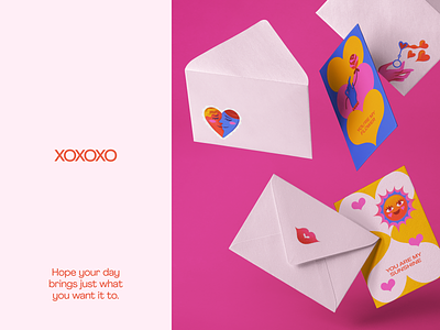Valentine's cards afterglow branding clean design gifs identity illustration kiss love valentine valentine day valentines card