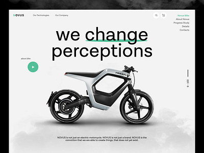 Novus Homepage Concept bike clean concept design electro landing minimal motorbike motorcycle novus
