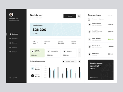 Finance Analytics Dashboard analytics dashboard banking banking app clean dashboard finance finance dashboard minimal