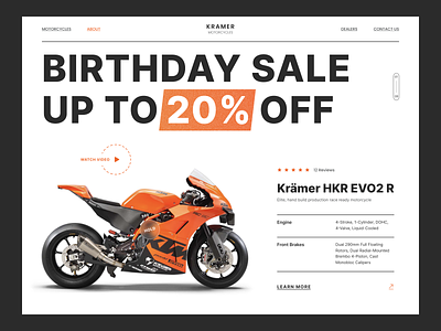 Kramer Motorcycles Web Concept bike concept homepage motocycles product productpage website