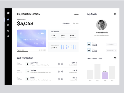 Neo Bank Dashboard bank banking banking card card chart clean dashboard graphics money product transactions