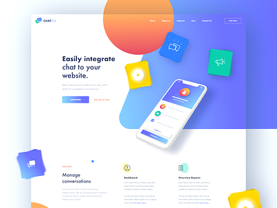 Chatics afterglow chat chat app chat bot clean colorful geometric homepage landing minimal ui