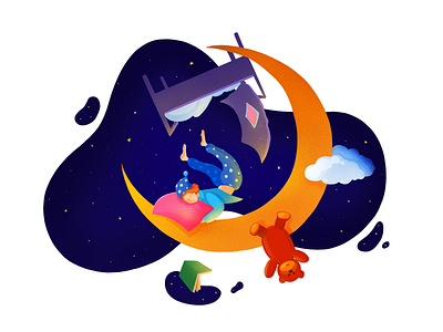 Sweet Dreams - illustration afterglow art clean dreams illustration moon procreate sleep toys
