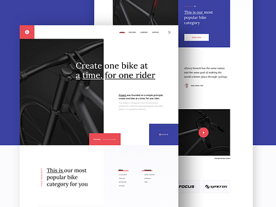 Bitreck - Landing page afterglow bicycle bike concept landing minimal website