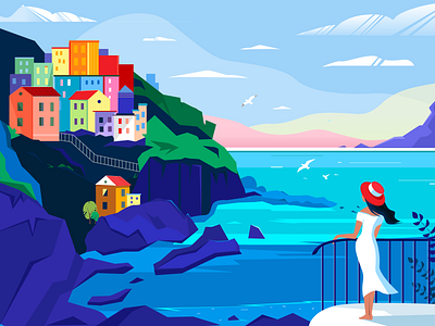 Maranola Italy - Illustration afterglow color illustration italy rest