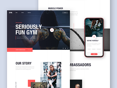 Gym - Landing page afterglow clean fitness gym homepage landing minimal sport ui