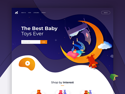 Toys Landing page color dreams homepage illustration landing store toy store toys ui