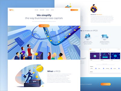 IPCO Landing page bitcoin business clean coins ico icon icons design illustration ipco landing minimal modern illustration payment token