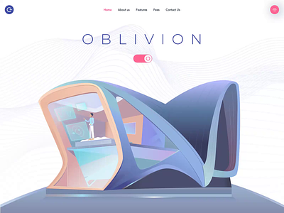 Oblivion Homepage afterglow animation automatic clean future homepage illustration interaction design landing minimal smart smarthome system waves