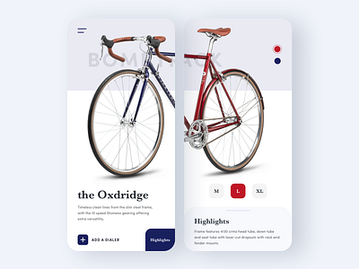 Bike Description Page app app store bicycle bicycle app bicycle shop bike bike app clean description eccomerce minimal product ui