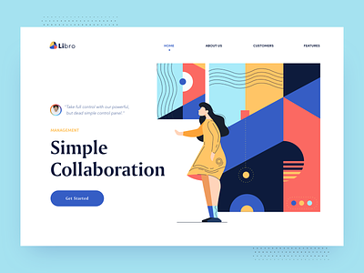 Libro Homepage afterglow clean collaboration color colorful communication communication agency features illustration illustrations minimal pattern patterns tool waves