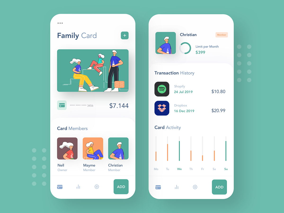 Family Credit Card by Afterglow on Dribbble