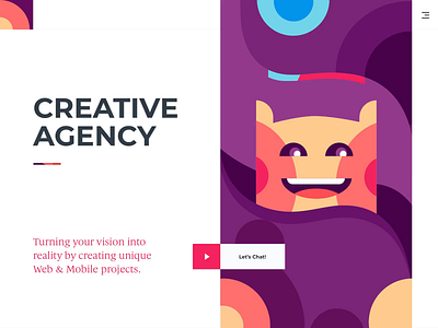 Landing Page - Creative Agency agency agency website animation character clean creative landing marketing minimal pattern