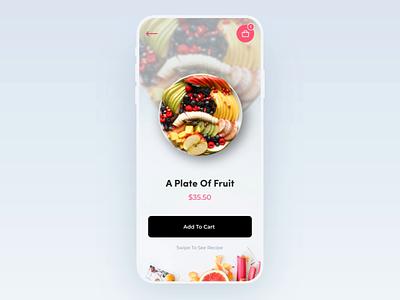 Mobile App - Food Recipes animation app clean food food app order food restaraunt