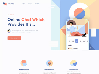 Rules Chat - Landing Page animation app chat chat app illustration landing pattern