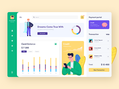 Payment Dashboard app bank bank app bank card color credit dashboard illustration illustrations payment payments ui