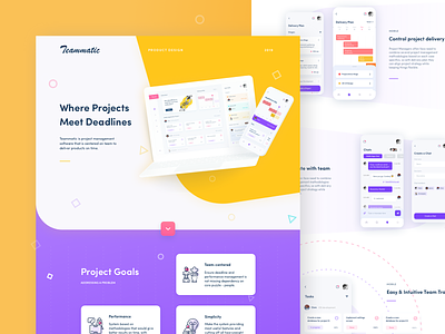 Teammatic - Product Case Study afterglow case study clean collaboration dashboard illustration landing management management tool minimal product design product page ui website