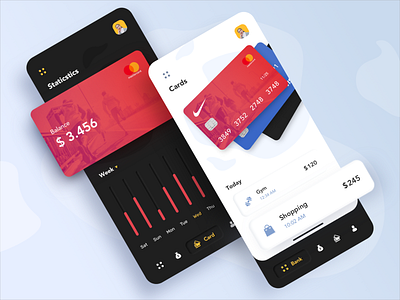 Banking Mobile App afterglow app application banking banking app clean credit card credit limit minimal mobile mobile banking money saas app statistic ui