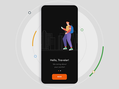 Service App afterglow animation app black booking clean contrast hostel illustration lines management mobile mobile app motion property service service app taxi taxi booking app