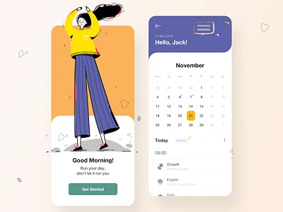 Planning Mobile App app calendar clean homepage illustration manage management management tool mobile app planner planning ui