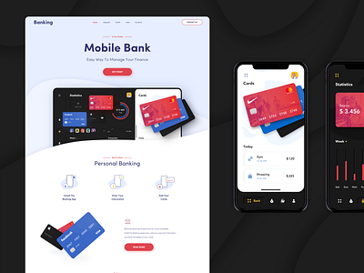 Banking Landing Page afterglow bank bank app bank card banking banking app cards clean dashboard homepage landing minimal mobile money money transfer payments transactions ui ux website