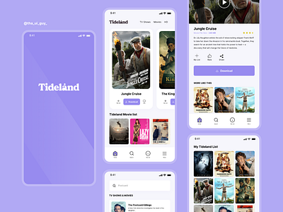 Tideland Mobile App minimal movie movie app ui design uiux user interface